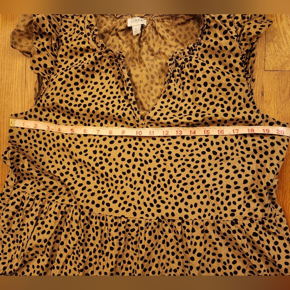 J. CREW Cheetah Animal Print Ruffle VNeck And Shoulders Tiered Midi Dress - Picture 4 of 16